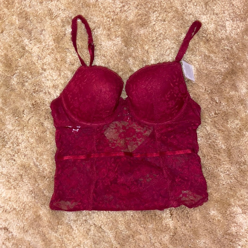 Brand new red lace body suit